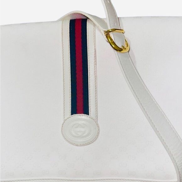 Gucci white Gg coated canvas crossbody shoulder bag - Picture 13 of 16